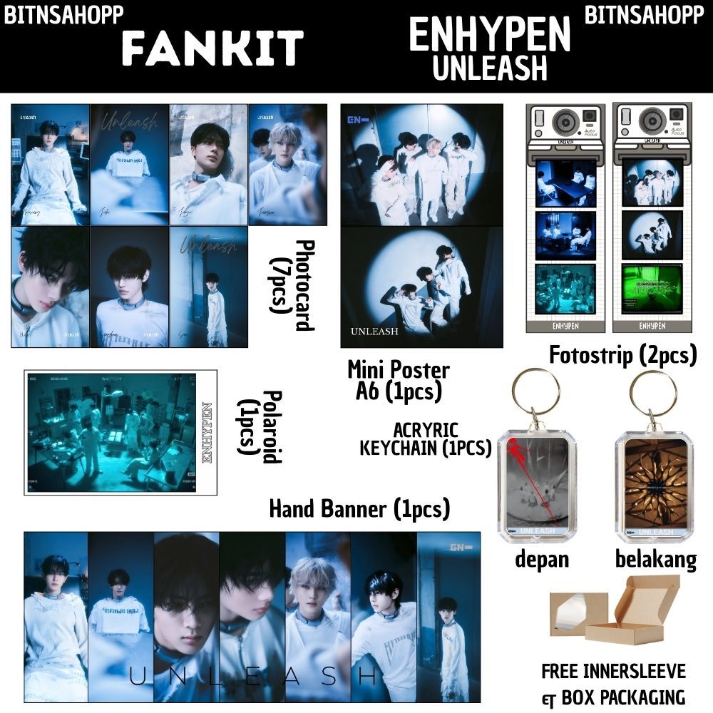 FANKIT ENHYPEN UNLEASH 13 ITEM KPOP UNOFFICIAL HEESEUNG JAKE JAY JUNGWON NIKI SUNGHOON SUNOO