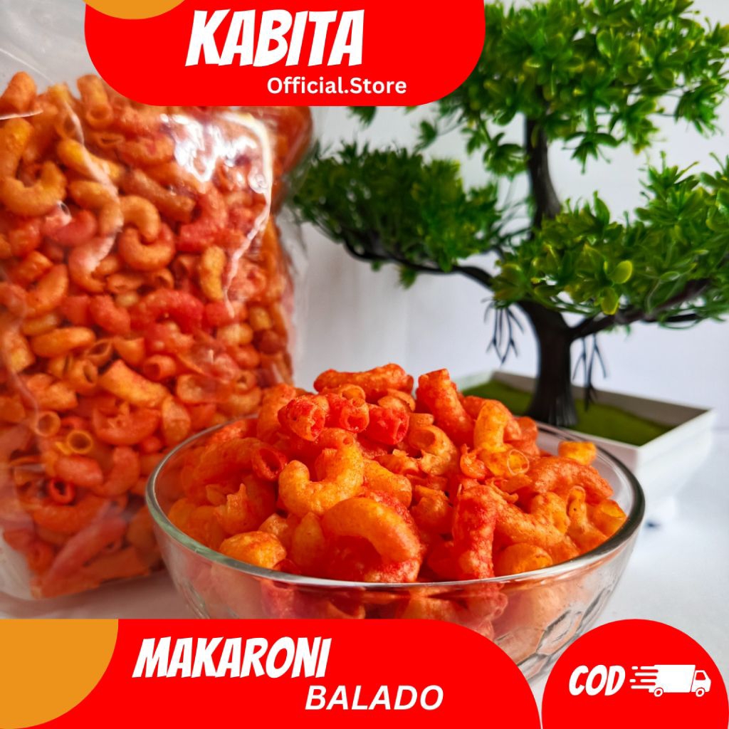 

500gr- MAKARONI BANTAT KABITA PEDAS DAUN JERUK BALADO ORIGINAL JAGUNG MANIS ENAK DAN TIDAK KERAS