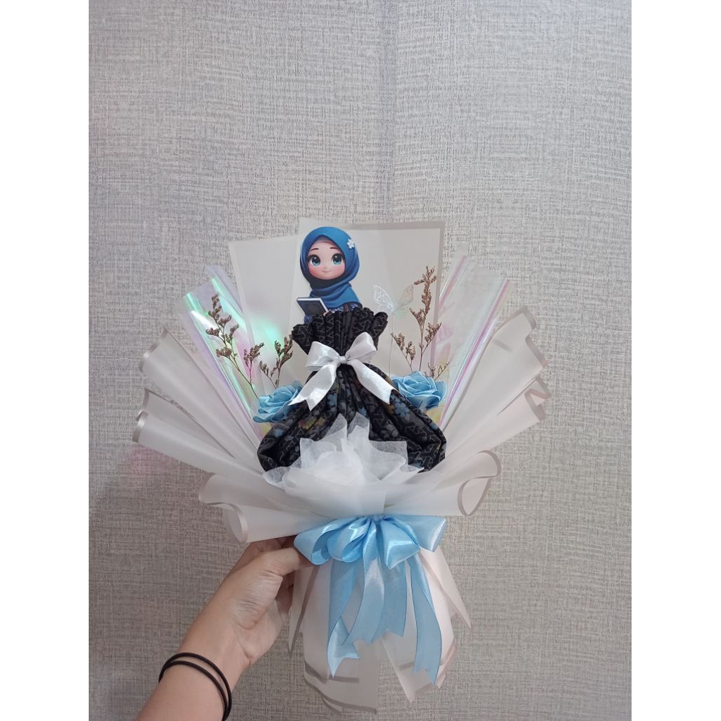 Buket Hijab Unik/Hijab Segiempat/Hadiah/Buket Lucu