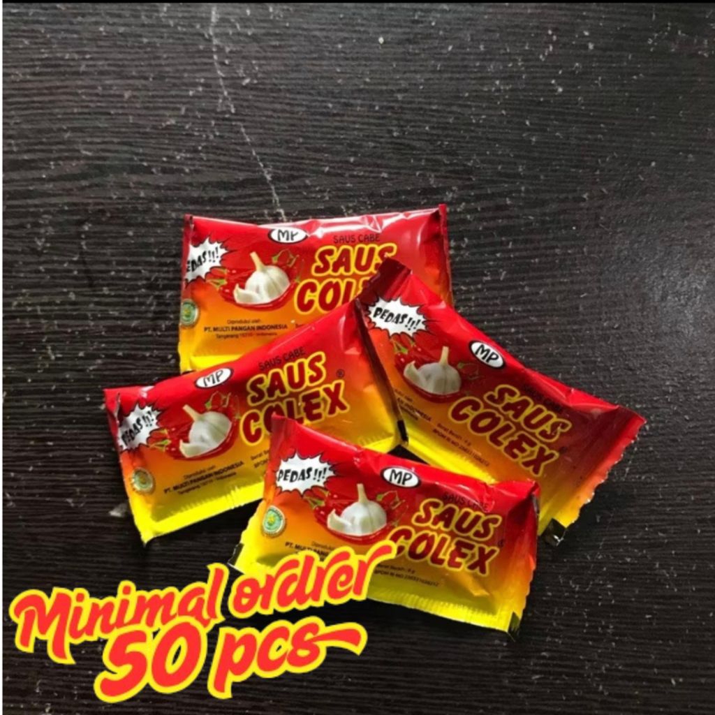 

SAOS SAMBAL / SAOS SAMBAL SACHET / SAOS SAMBAL SACHET KECIL MEREK COLEX 6 GR (minimal 50 pcs)