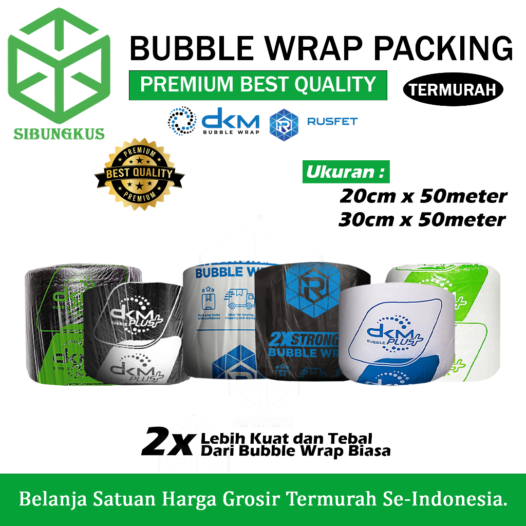 

Bubble Wrap Bening Transparan Plastik Bubble Wrap Hitam Tebal DKM+ 20cm x 50m / 30cm x 50m / 40cm x 50m - Kemasan Kecil Bubble Wrap Murah Bubble Packing Pengiriman Reguler