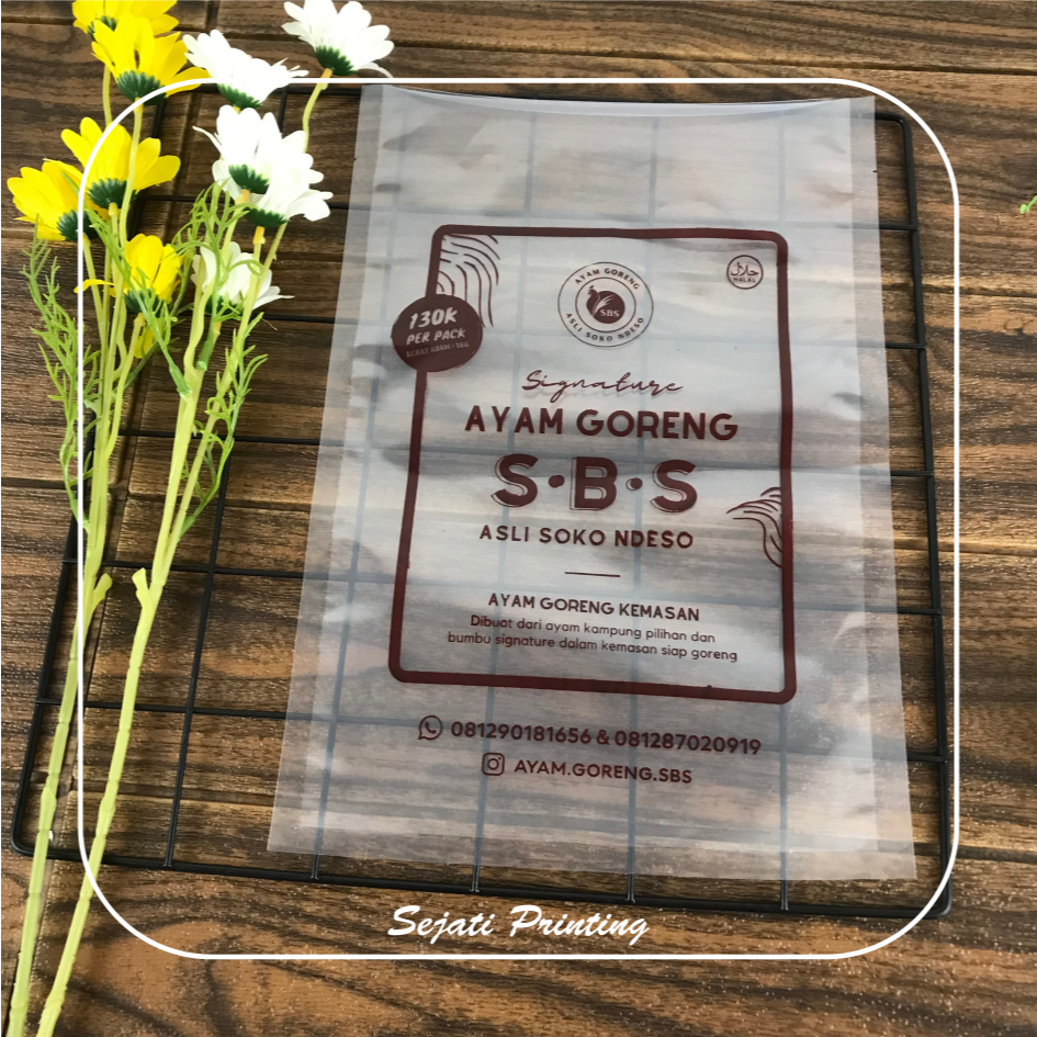 

(isi 100 pcs) Sablon Plastik Murah Vacum 23, 30 , FREE DESAIN - SEJATIPRINTING