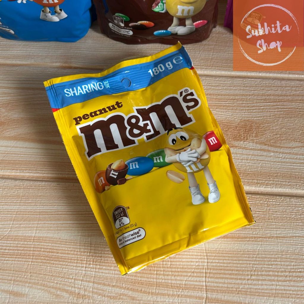 

M&M's PEANUT Milk Chocolate Snack & Share Bag 180g – Cokelat Mini Warna-Warni dalam Lapisan Renyah | Camilan Party, Movie Night, & Baking | Snack Coklat M&M Australia | Ideal untuk Dibagi Bersama Teman & Keluarga | Made in Australia