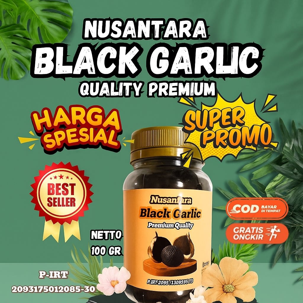 

BLACK GARLIC NUSANTARA 100gr - Bawang Hitam Tunggal Herbal Permentasi Alami Asli