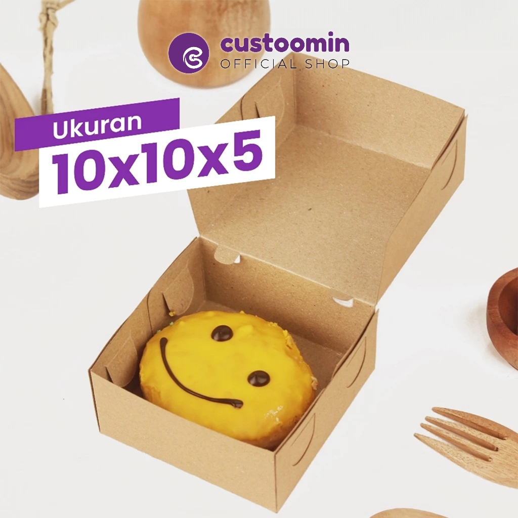 

1010KD Kotak Donat Isi 1 Pcs (Ukuran 10x10x5 cm) - Kardus Donut / Donuts | Custoom.in