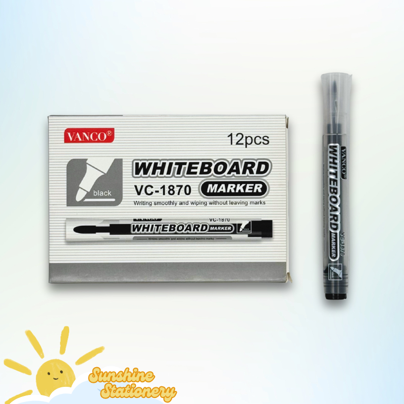 

[BOX/12PCS] VANCO Whiteboard Marker VC-1870 Spidol Papan Tulis