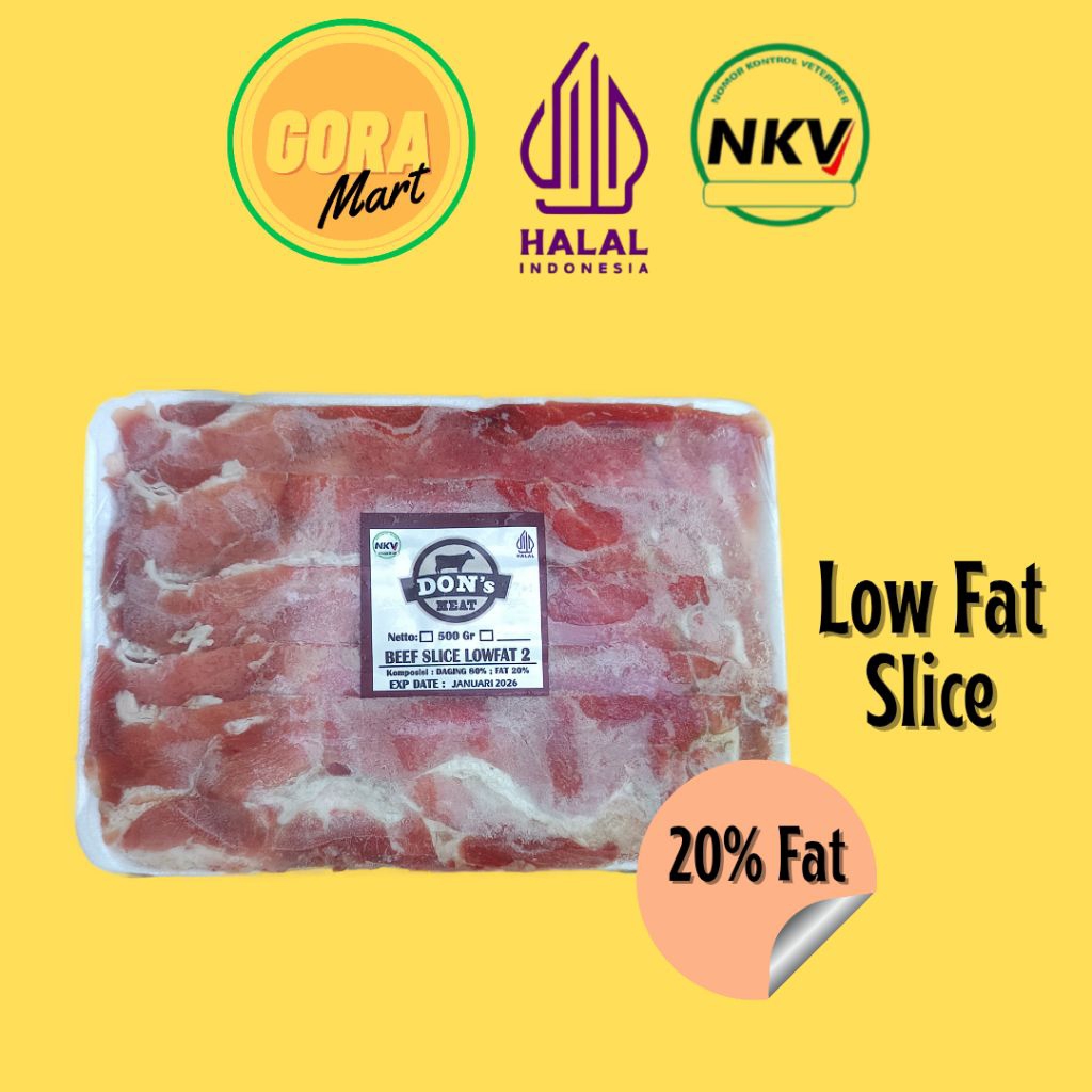 

Beef Slice Low fat 500 gr / Beef Slice AUS rendah lemak 500gr / Beef Slice (Halal dan NKV)