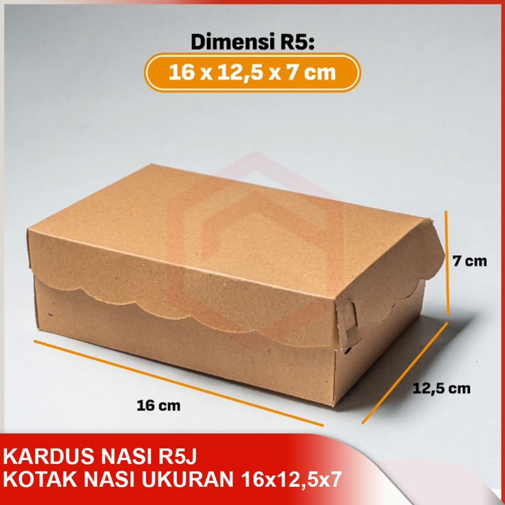 

(1 PACK/ISI 100 PCS) Kotak Dus Kue / Dus Makanan R5 JUMBO Kraft (16 cm x 12,5 cm x 7 cm) Non Laminasi PREMIUM