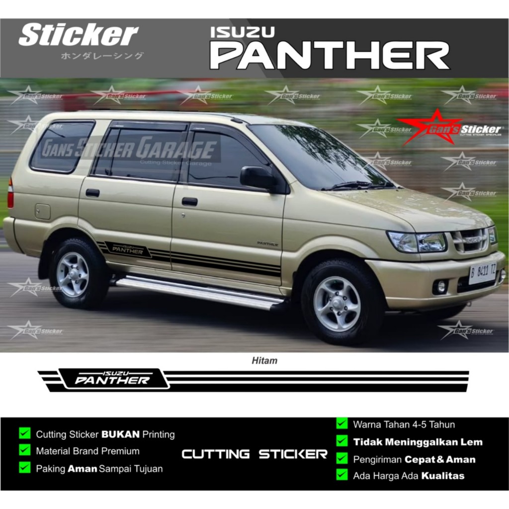 Variasi Sticker Cutting Pintu Mobil Isuzu Panther - Sticker Stripe Samping Keren Presisi & Stylish