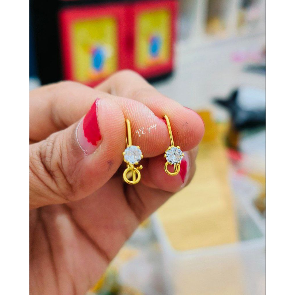 Anting Permata Lapis Emas 24k Asli