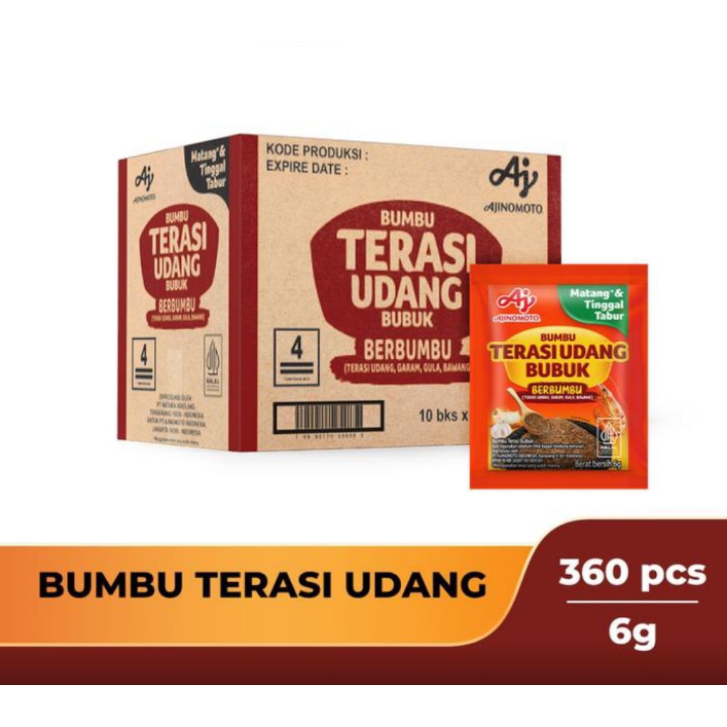 

AJI-NO-MOTO Terasi Udang berbumbu 6g- 1 Karton