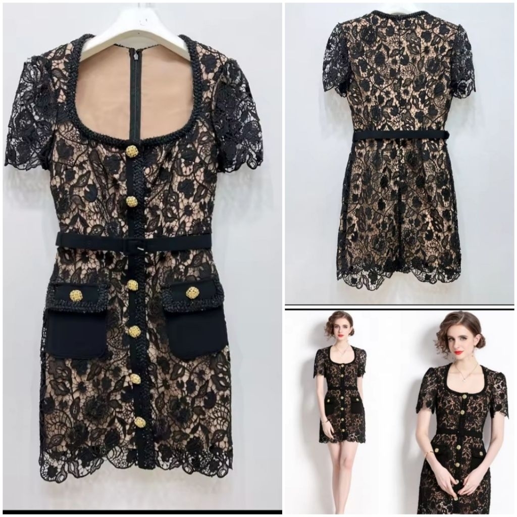 Dress brukat prada premium