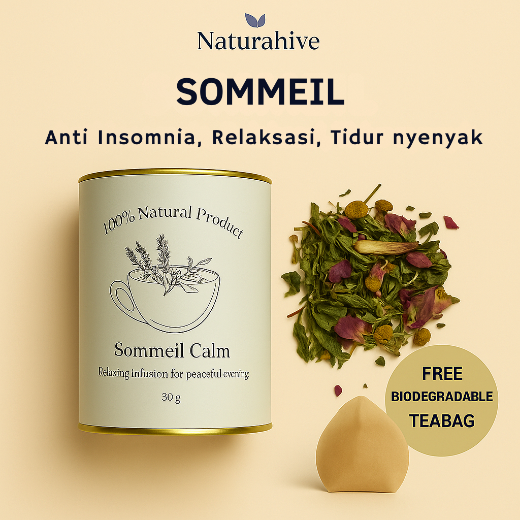 

Naturahive Teh Sommeil - Chamomile,Lavender,Peppermint - Tidur Nyaman, Anti Insomnia - 30 g