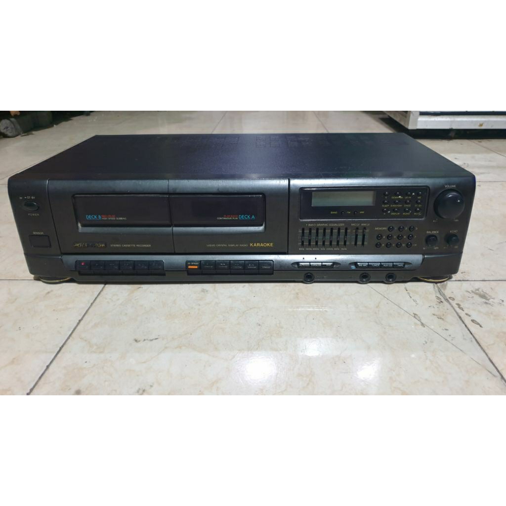 tape deck amplifier karaoke radio aux polytron bb 652k second normal siap pakai
