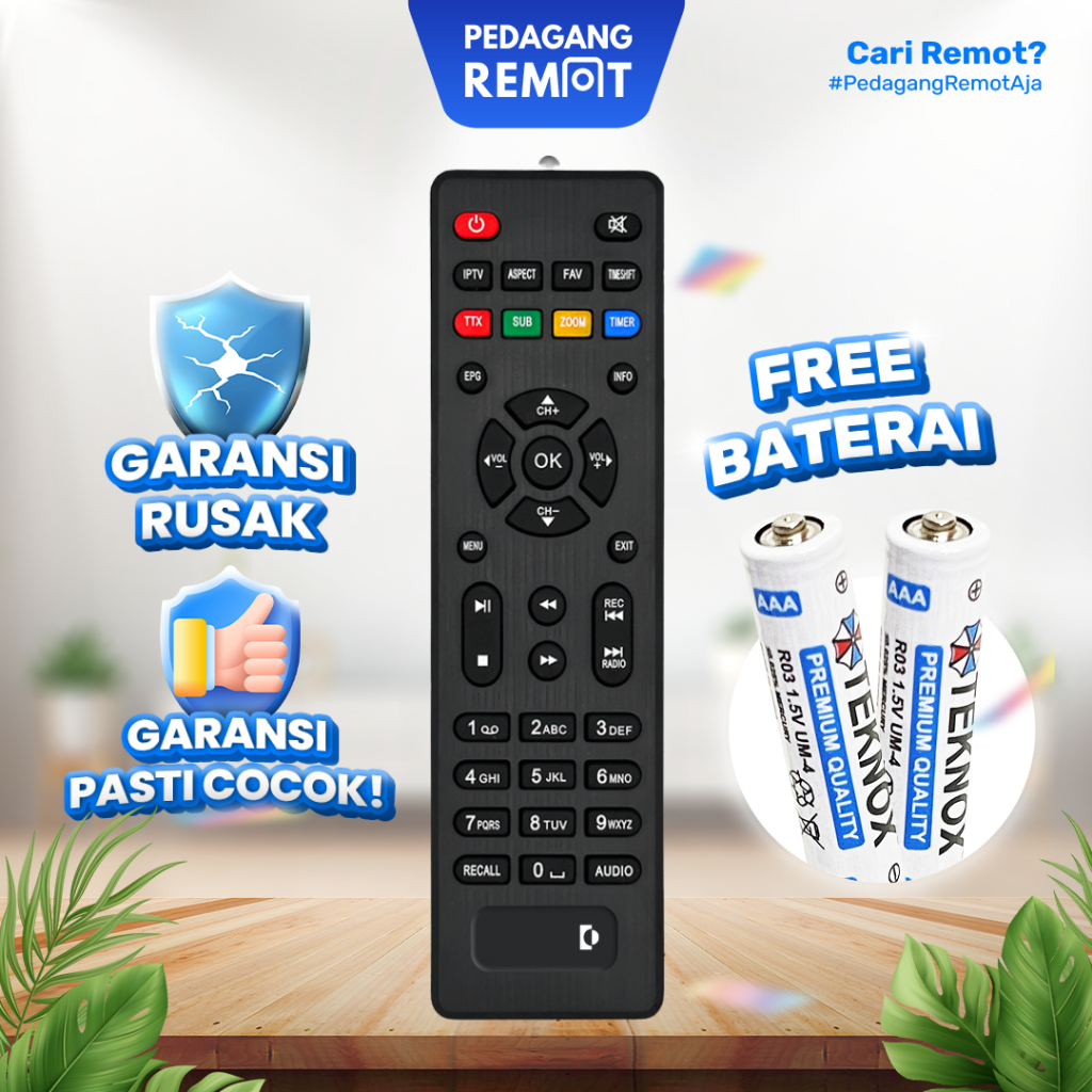 Remot Remote Receiver STB DVB T2 Parabola Evinix H-1 / H1 UHF