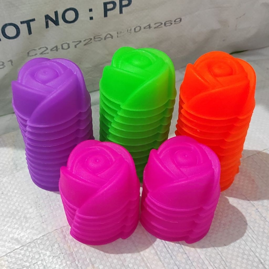 2Lusin Cetakan Bunga Mawar KH / Cetakan Kue Plastik Mawar 24pcs