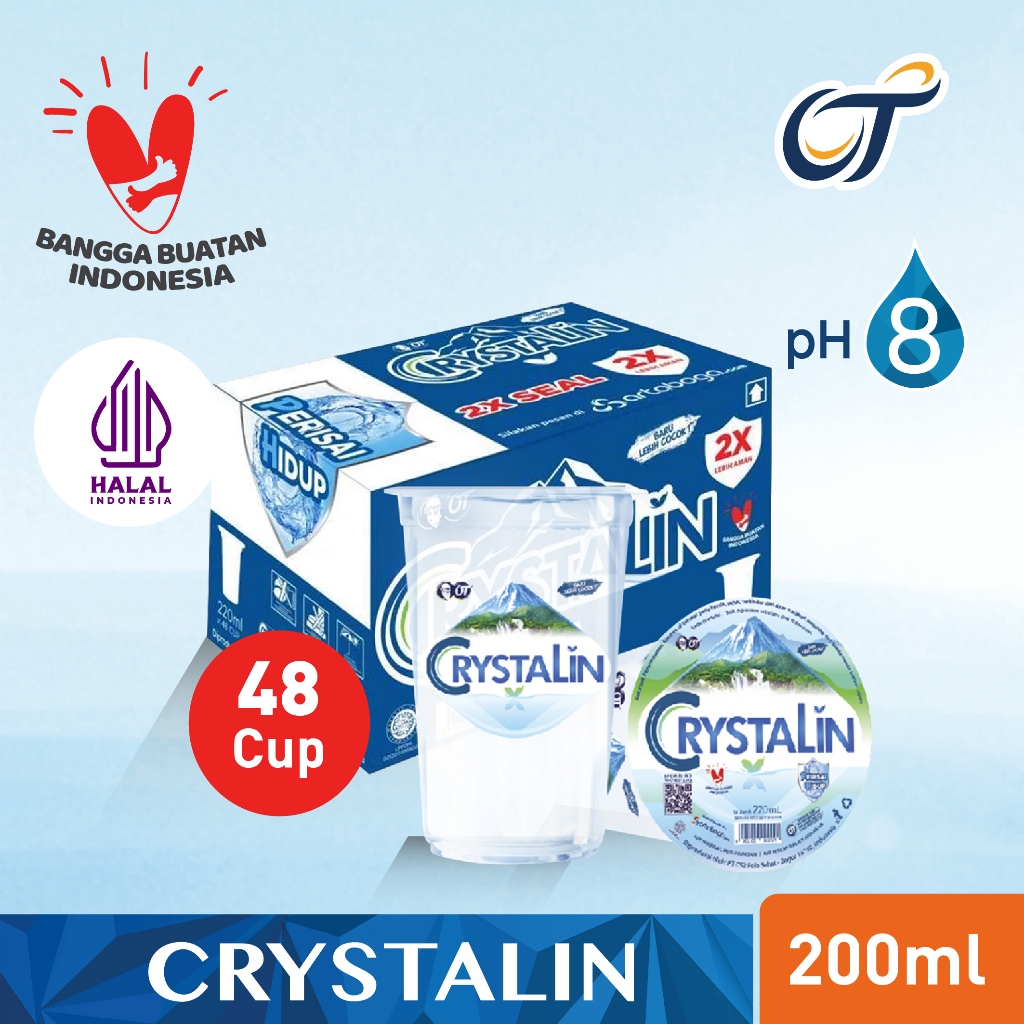 

Crystalin 200 ml Cup Air Mineral (1 box isi 48 cups)