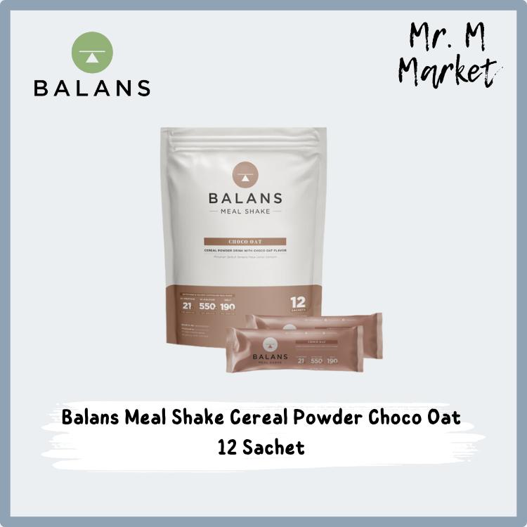 

Balans Meal Shake | Choco Oat | Susu Protein & Tinggi Kalsium Rendah Kalori | 12s Cokelat