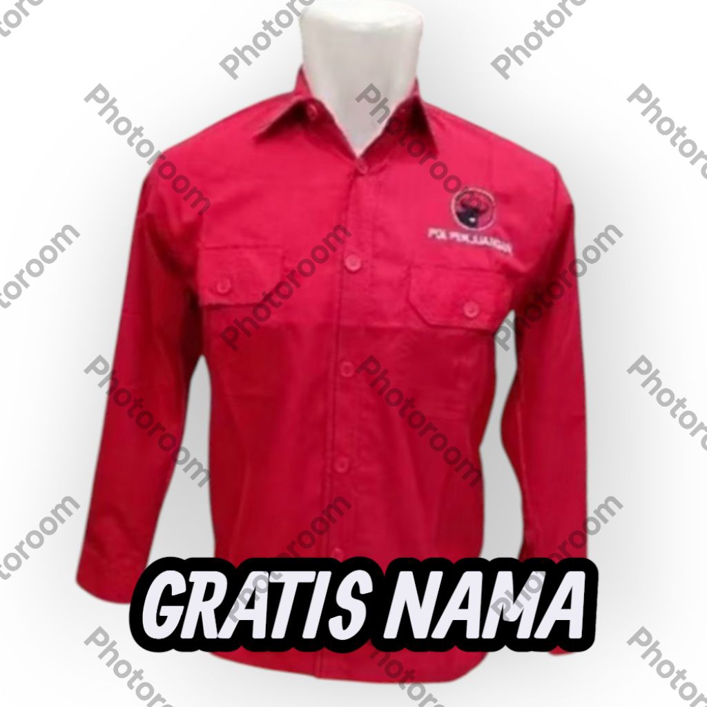 KEMEJA PARTAI PDIP/ KEMEJA PDIP/ KEMEJA/ SERAGAM PDIP