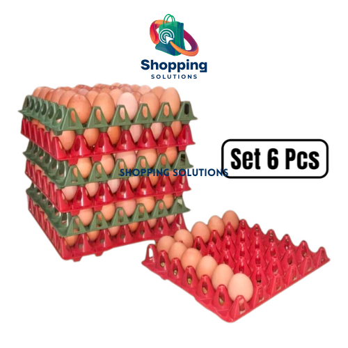 Paket (6Pcs) Egg Tray Plastik Tempat Telur, Rak Tatakan Telor Plastik 30 Butir