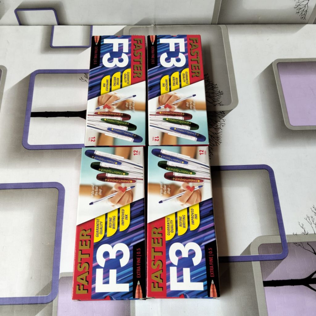 

Pulpen, Pena Faster F3, 0,5mm, Tinta Hitam, isi 12 Pcs