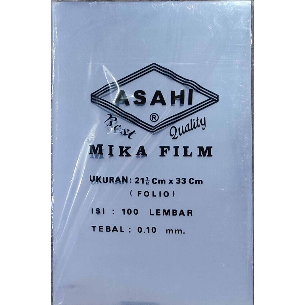 

Mika ASAHI Tebal 0.10 Micron Plastik Mika Jilid F4 Isi 100 Lembar