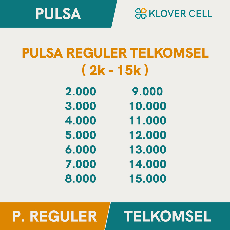 Pulsa Reguler TELKOMSEL 2k 3k 4k 5k 6k 7k 8k 9k 10k 11k 12k 13k 14k 15k Tsel Elektrik 2rb 3rb 4rb 5r