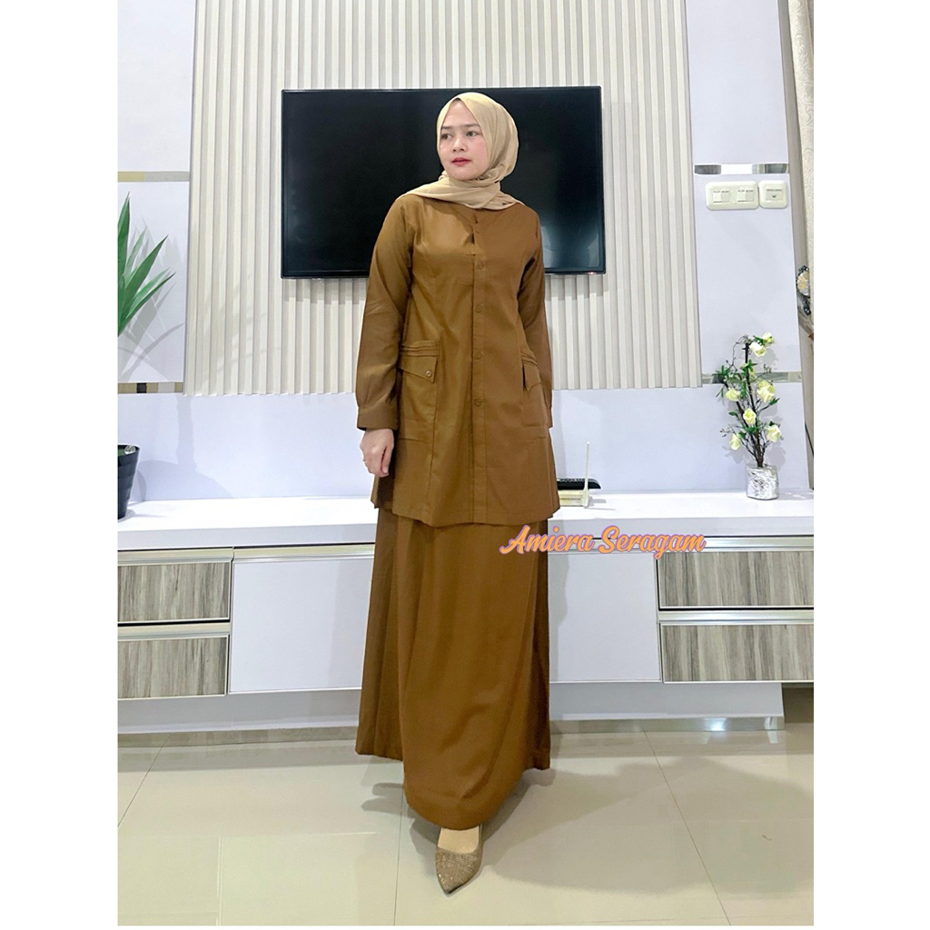 Stelan Rok Pemda Asn Baju Dinas Kerja Pemda Model Terbaru Bahan Toyobo Fodu Original