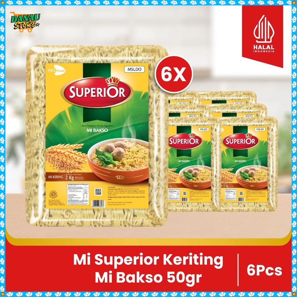 

Paket Bundling - Mi Superior Keriting - Mi Bakso - 12 Keping - 50gr - 6pcs