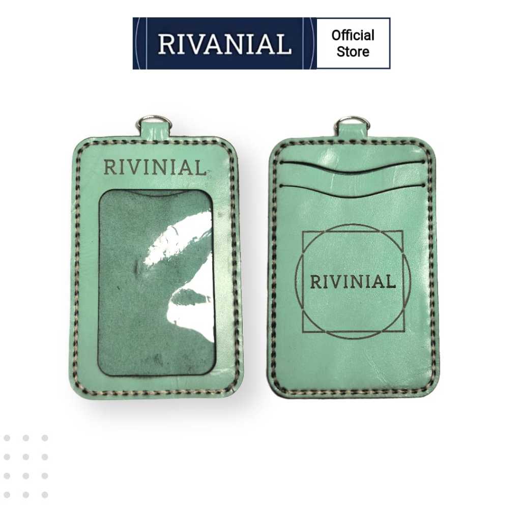 

RIVANIAL Id Card Kulit Asli Name Tag Lanyard Castom Nama free Desain Logo