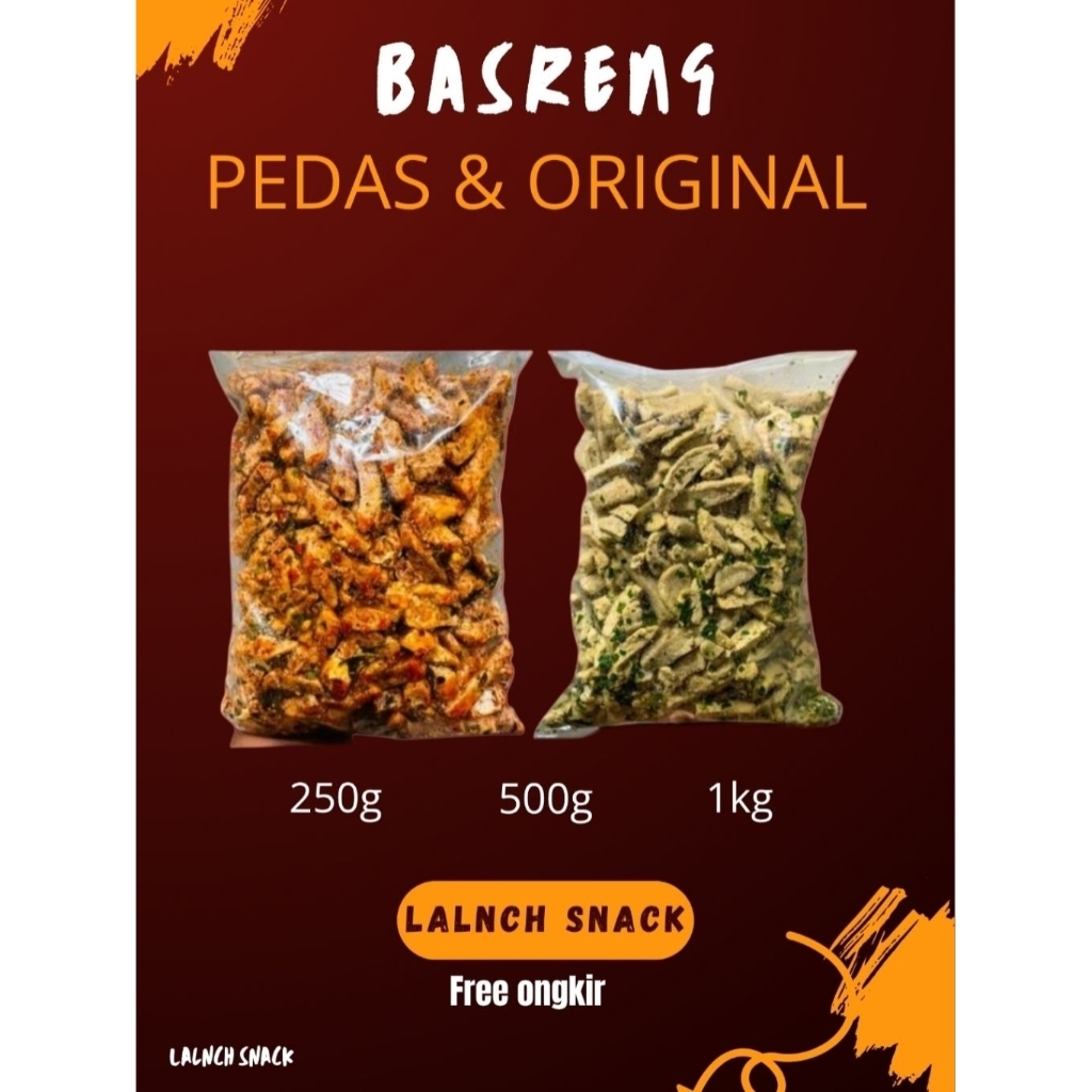 

Basreng pedas daun jeruk rempah-rempah melimpah kemasan 500gram Cemilan Instan enak pedas-original