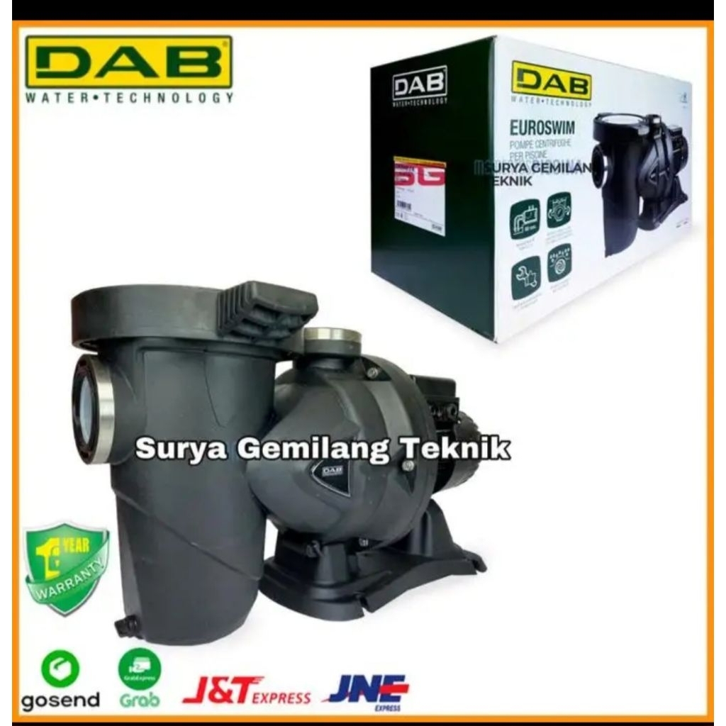 Pompa Kolam Renang 1HP DAB EUROSWIM 100M Mesin Pompa Kolam Renang 1 HP