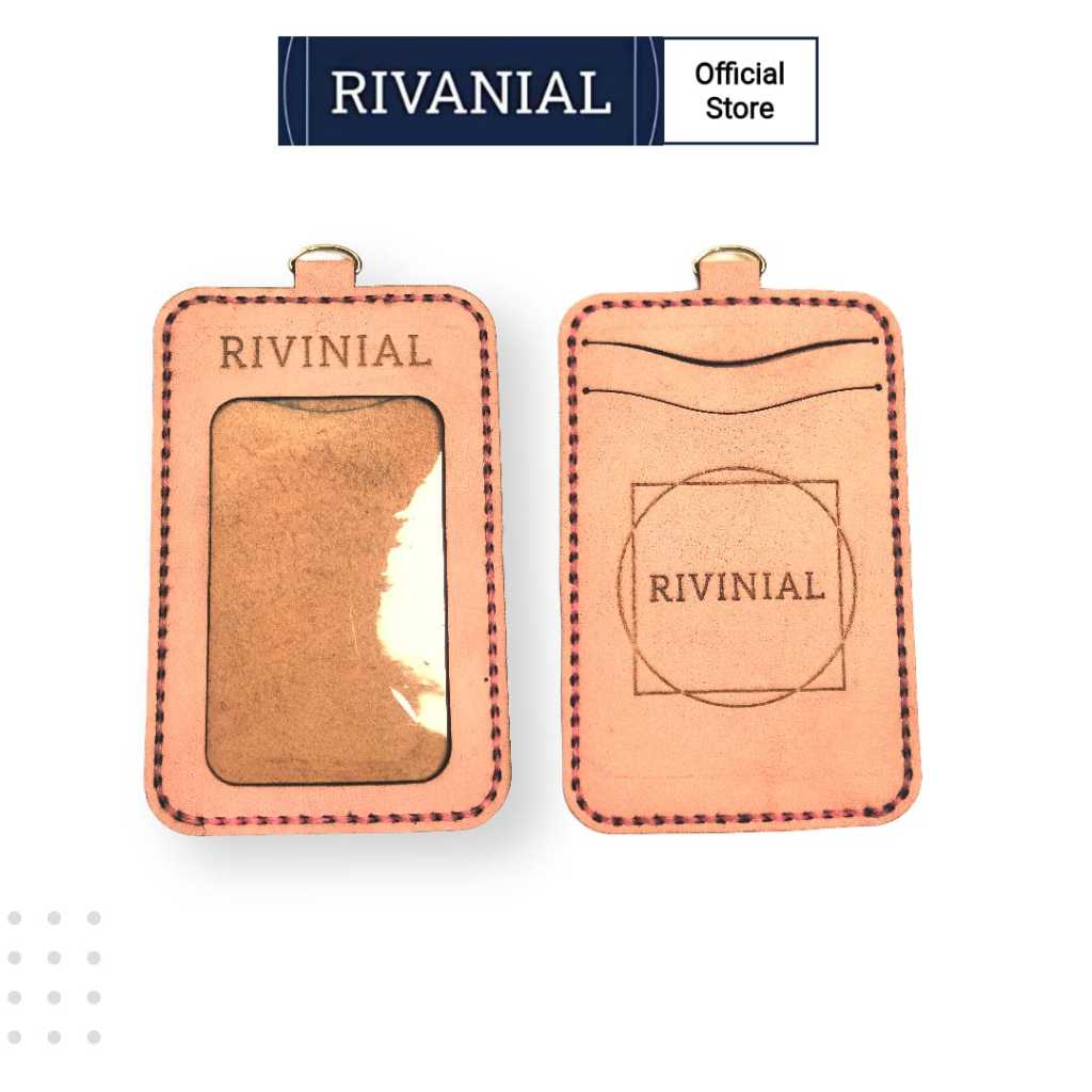 

RIVANIAL Name Tag Lanyard Id Card Kulit Asli Free Costom Nama Logo