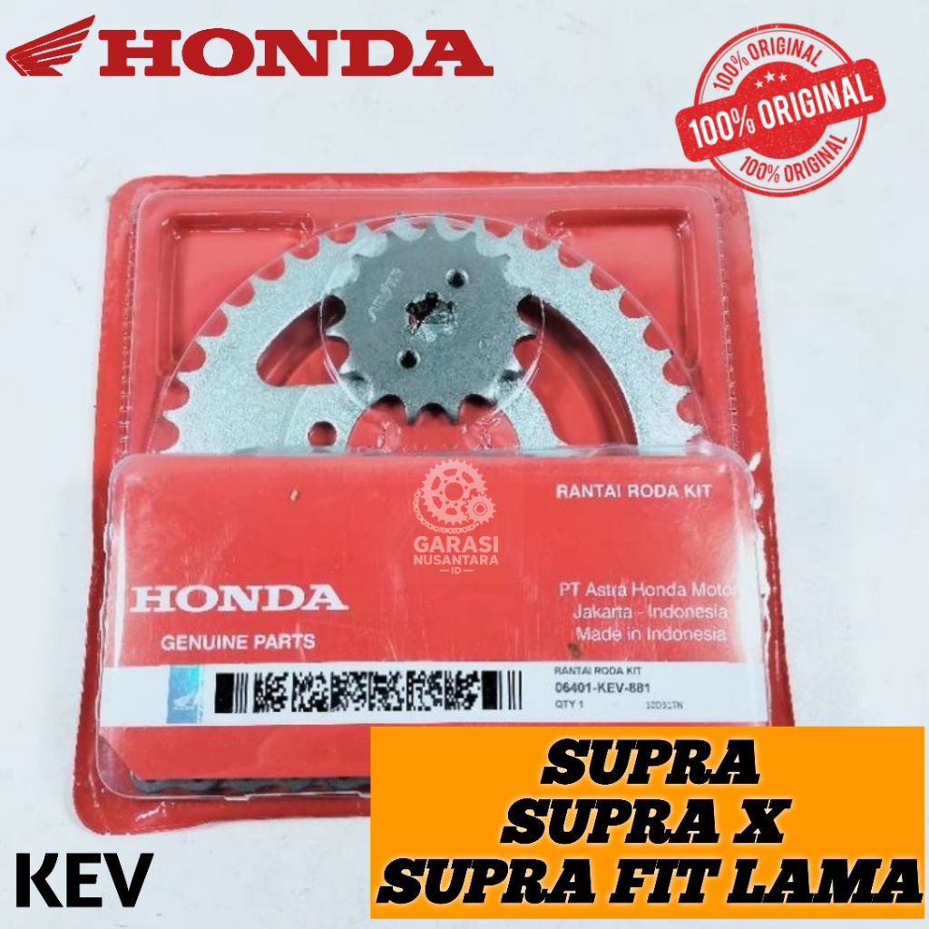 GEAR SET + RANTAI MOTOR SUPRA FIT LAMA, SUPRA X, SUPRA -KODE KEV