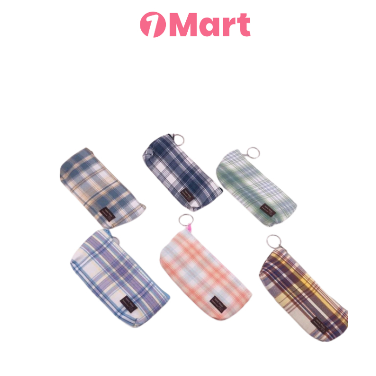 

1MART Tempat Pensil Kotak Motif Kotak-Kotak