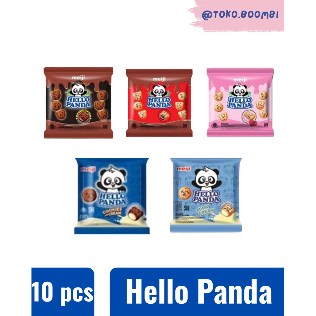 

HELLO PANDA - | 1 Renceng isi 10 pcs | Cokelat | Strawberry | Milk Cream | Cookies Cream |