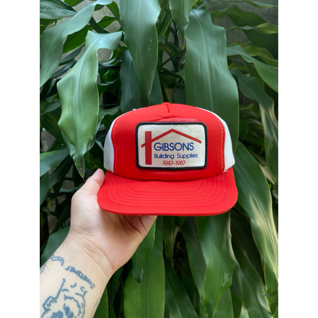 Vintage Trucker Hat Gibson Building Supplies Two Tone by Yupoong