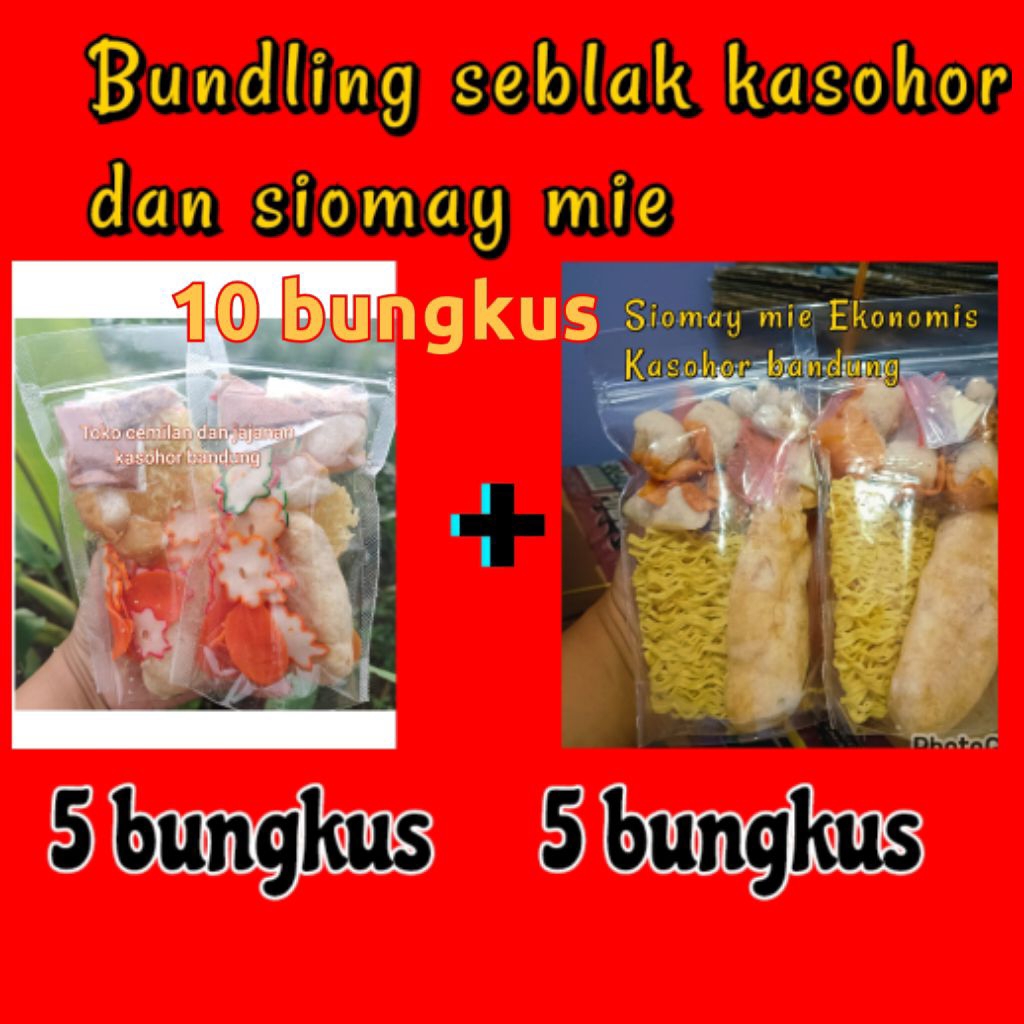 

paket 10 pacs seblak kasohor dan siomay mie tanpa jeruk