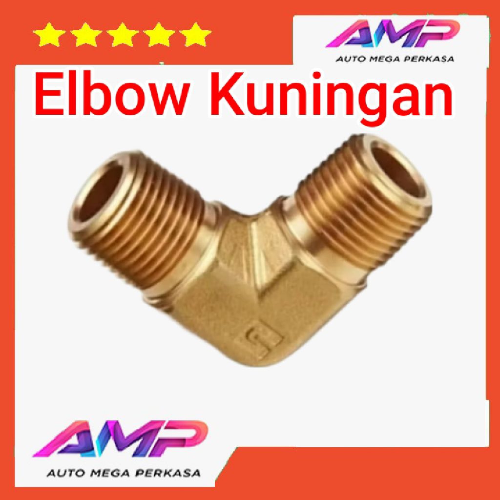 ELBOW KUNINGAN DRAT MALE LUAR NEPEL KNEE L KOMPRESOR TAMAN AIR 1/2" INCH ORIGINAL