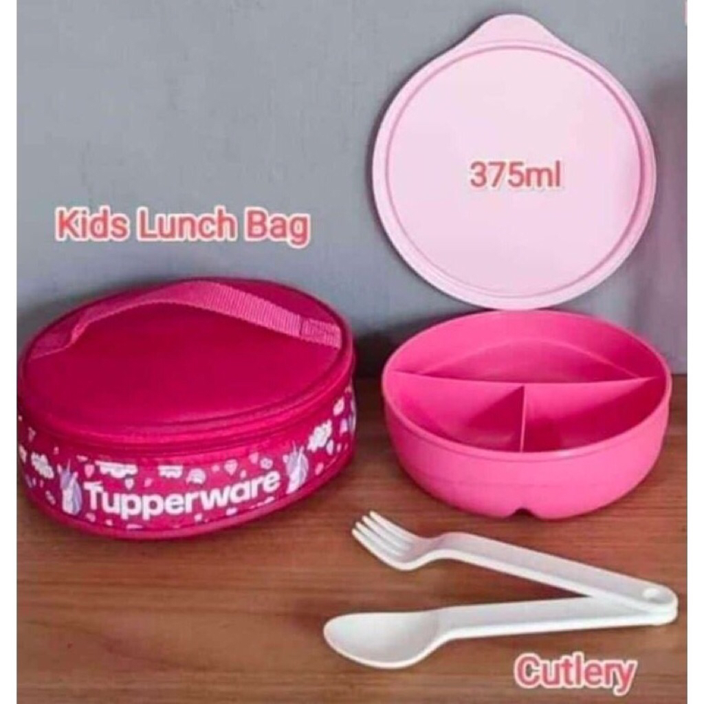 Wadah bekal makan bulat Tupperware unicorn  / robot lunch set anak