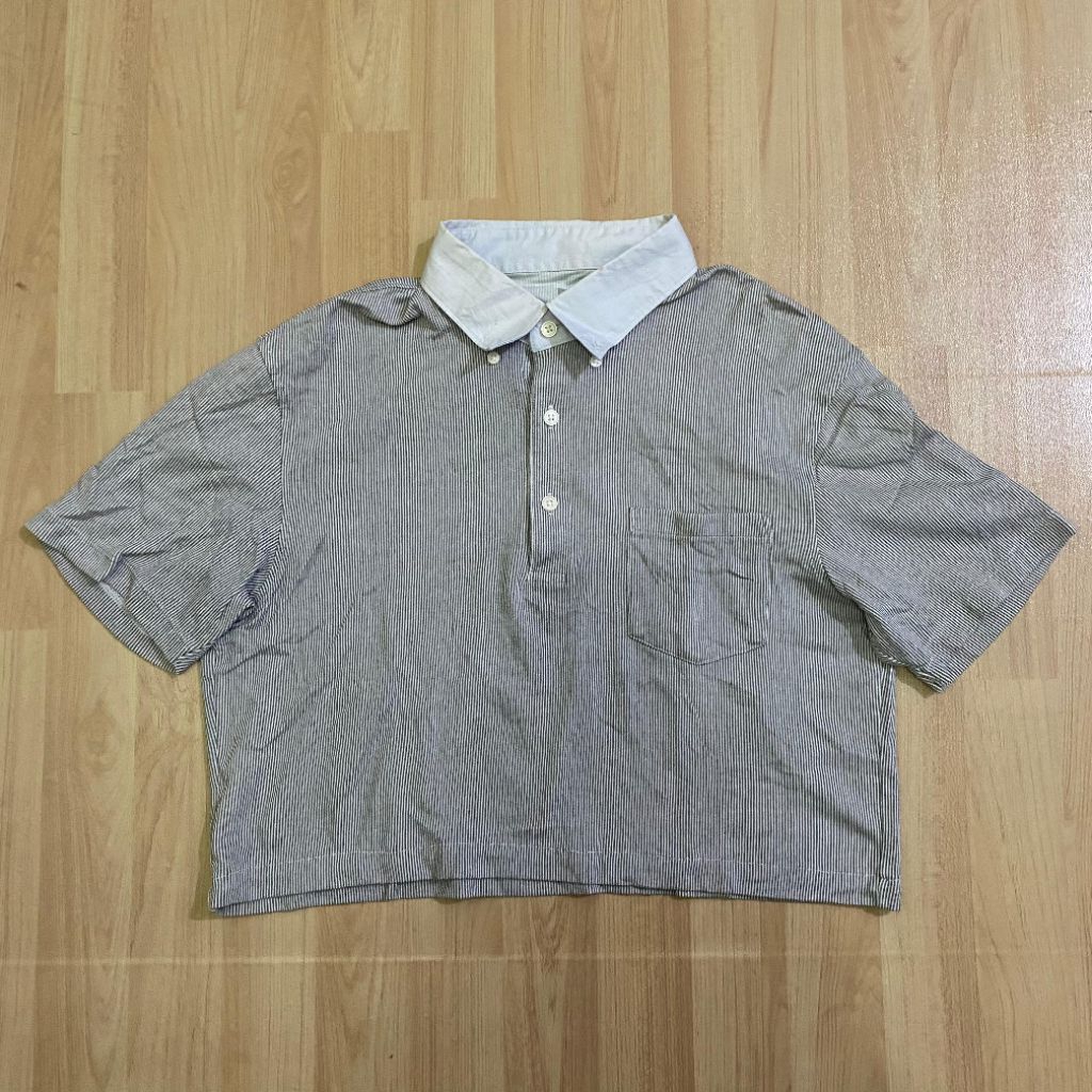 Preloved Polo Crop Garis Garis