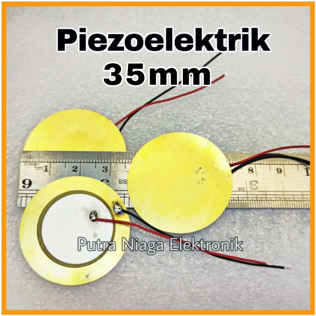 Piezo Electric 35mm lengkap dengan kabel piezoelectric diameter 3,5cm buzzer elektrik passif