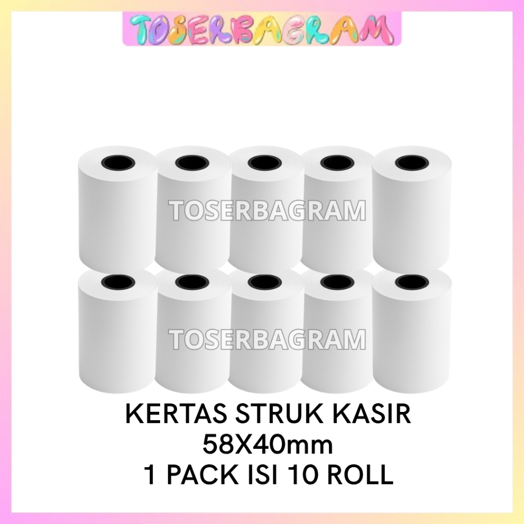 

Kertas Struk Thermal Kasir 57x40mm isi 10 roll / Kertas Struk Kasir / Struk Kasir / Kertas Roll