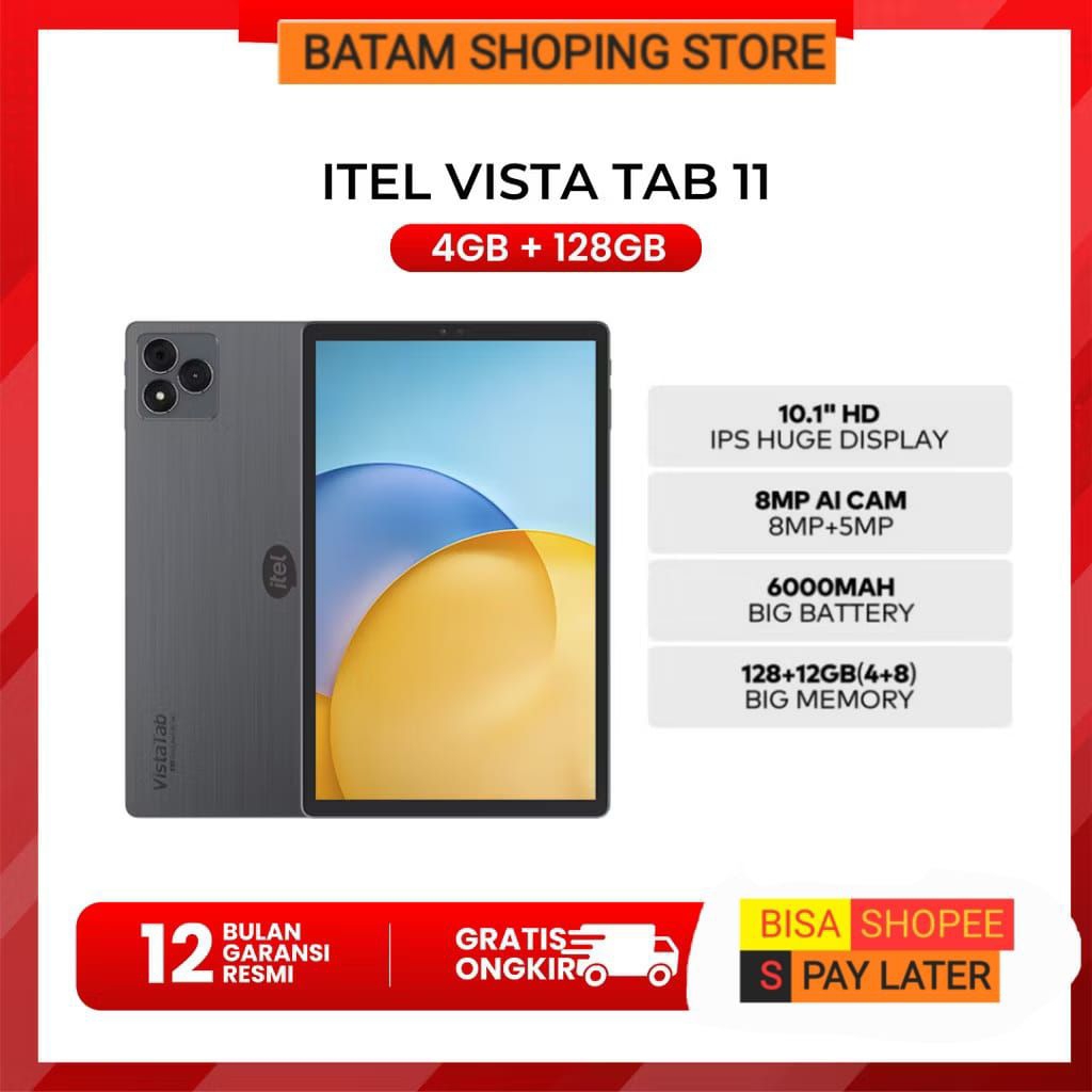ITEL VISTA TAB 11 RAM 4GB/128GB [ 6000mAh ] GARANSI RESMI
