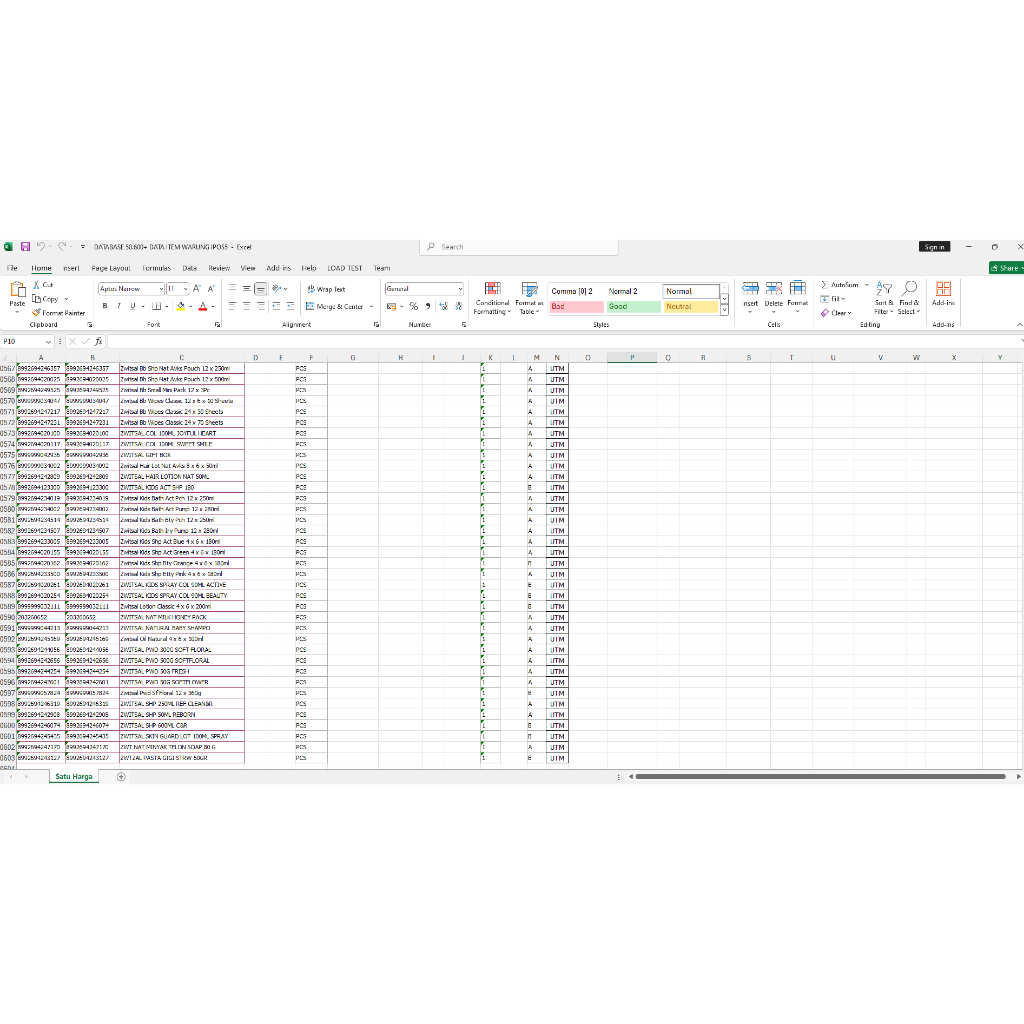 Database Produk Siap Import Untuk IPOS 5.0