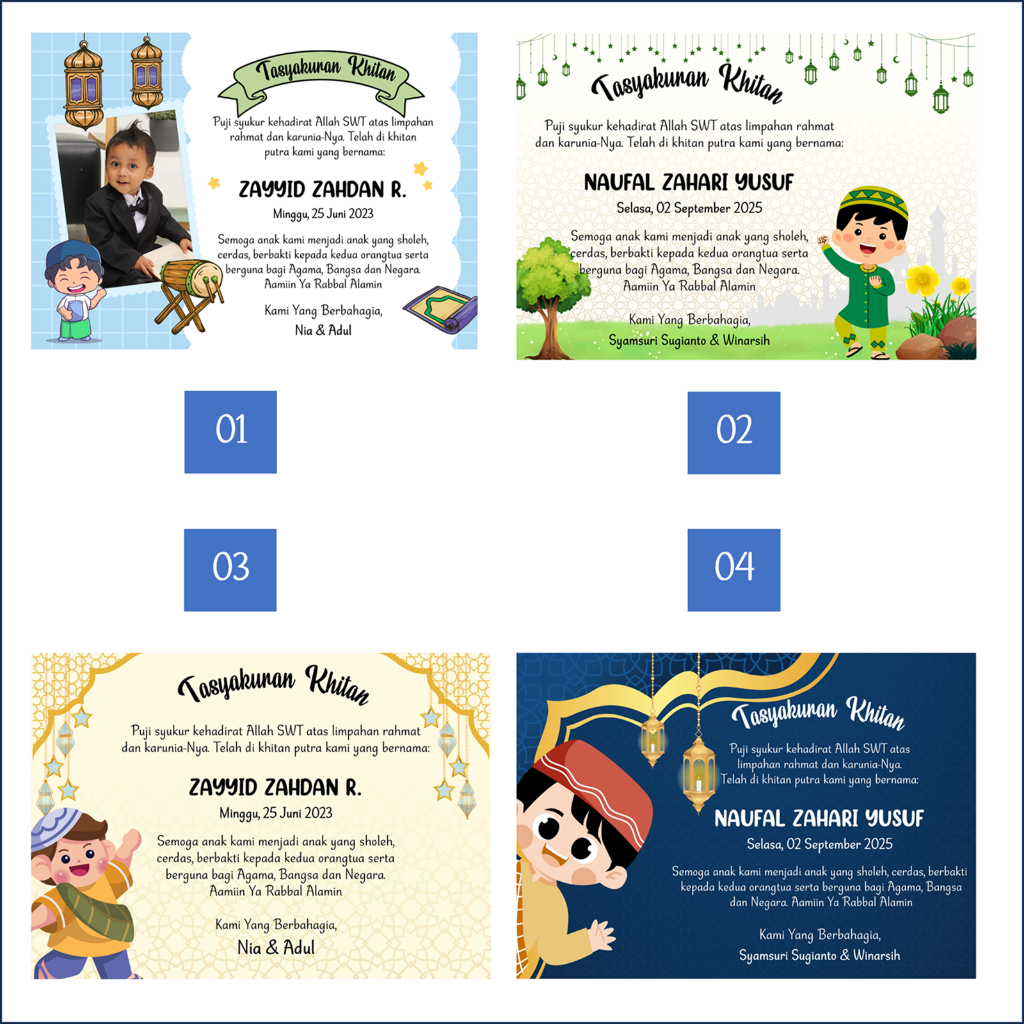 Stiker Sykuran khitan + Tasyakuran khitan + sticker khitan + kartu tasyakuran  khitan