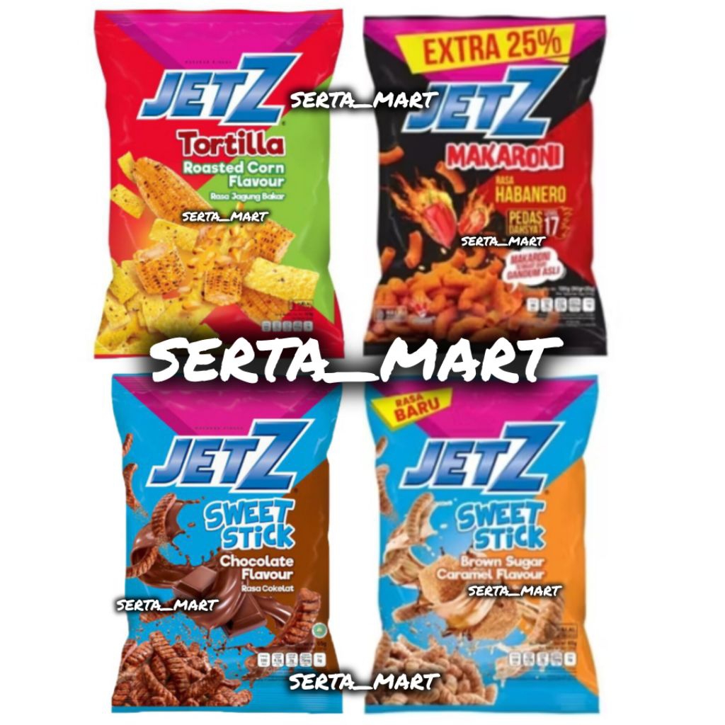 

Jetz Stick Choco Fiesta 65gr - Jetz Tortilla Jagung Bakar 140gr / Makaroni - Jetz