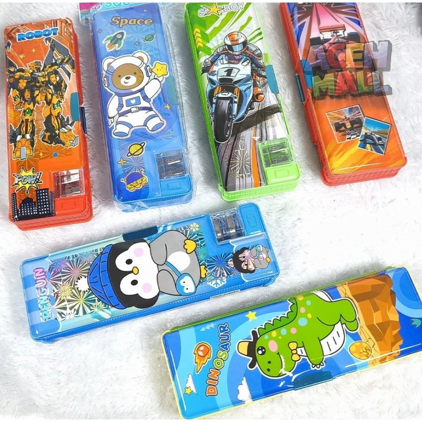 

Kotak Pensil Magnet + Rautan / Tempat Pensil Anak Ukuran Sedang dan Kecil