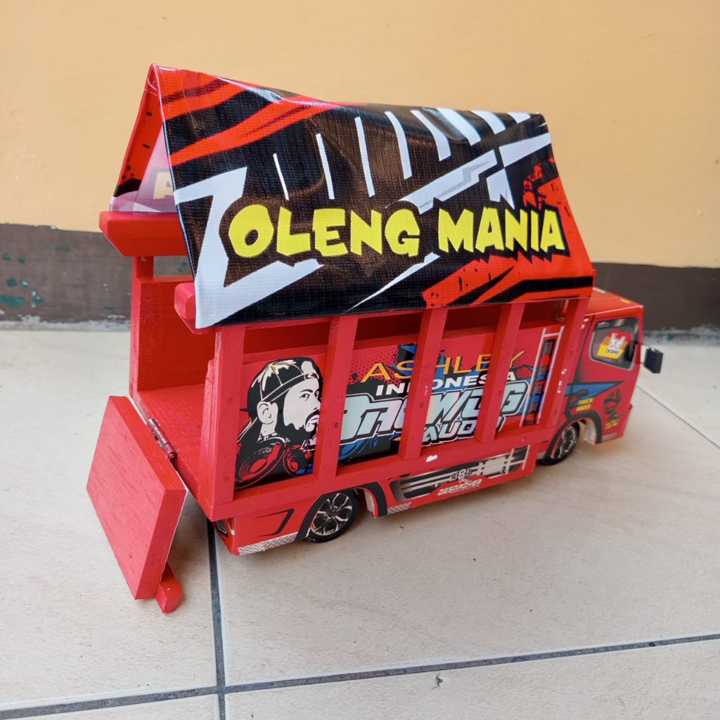 Miniatur Truk Oleng Asli kayu Termurah