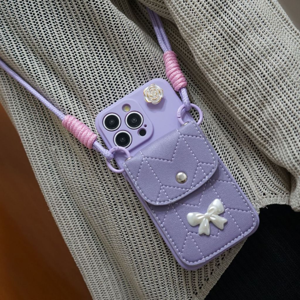 Softcase HP Boni Bag Case [LILAC] For Oppo Vivo Xiaomi Samsung Iphone Realme - Case Dompet Tas